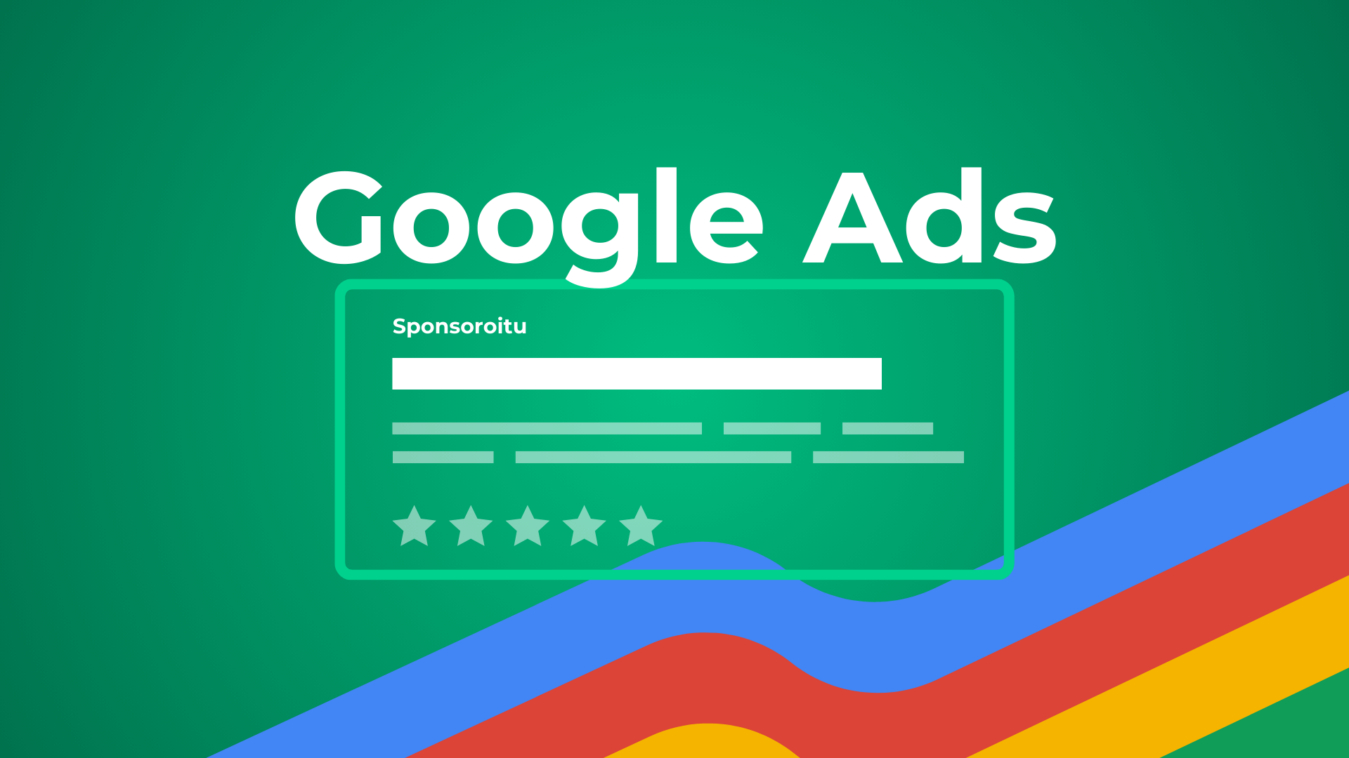 Google Ads haaleamainospohja vihreää taustaa vasten.