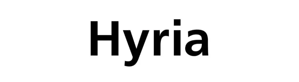 Hyria koulutus Oy:n logo mustana