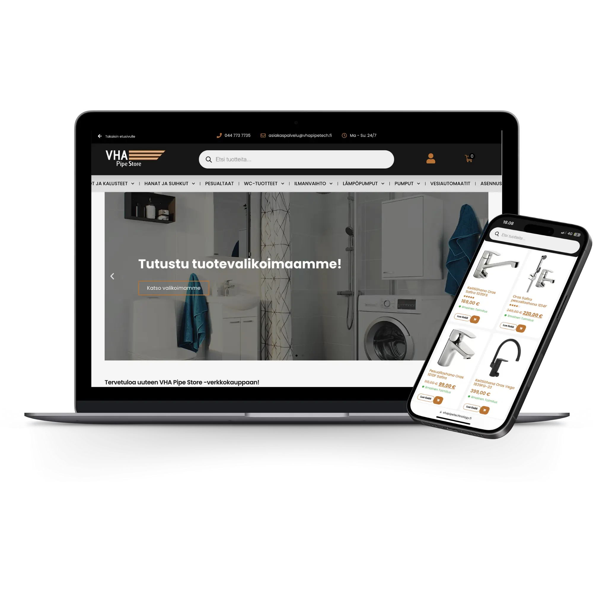 vhapipetechnology.fi verkkosivu referenssi.