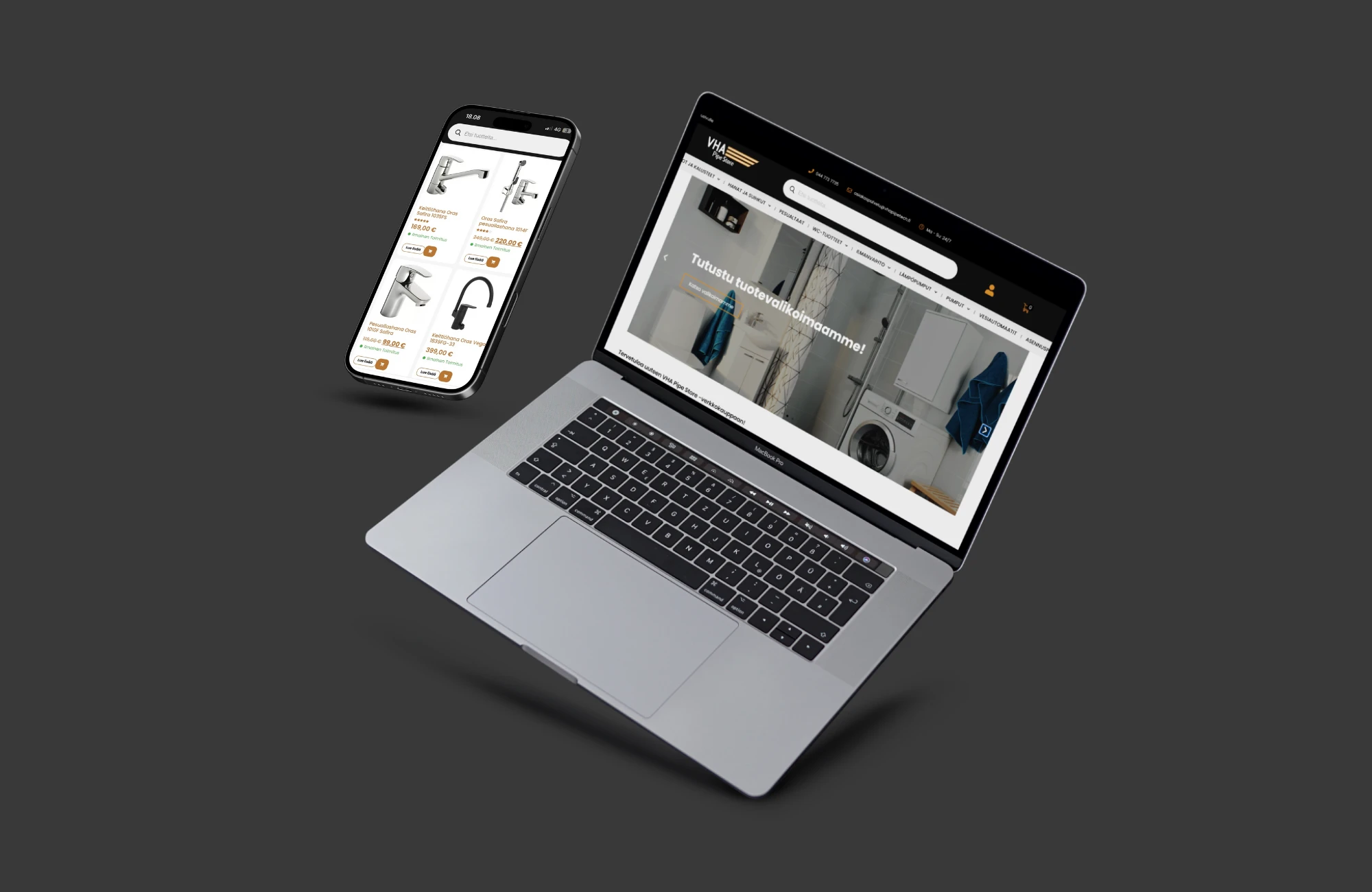 VHA PIPE STORE verkkokauppa referenssi.