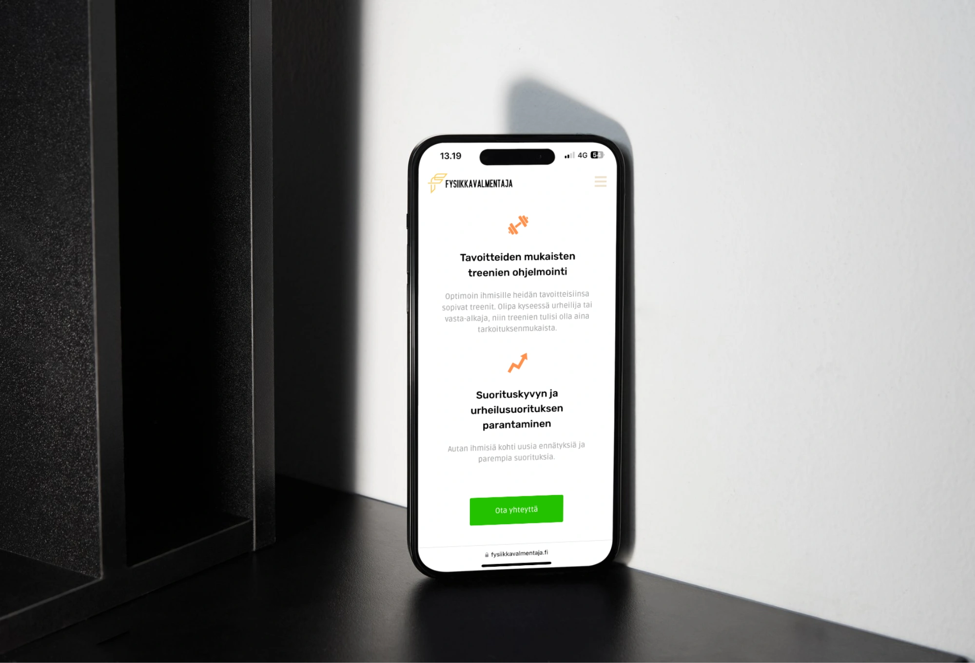 Verkkosivut yritykselle, fysiikkavalmentaja.fi referenssi.